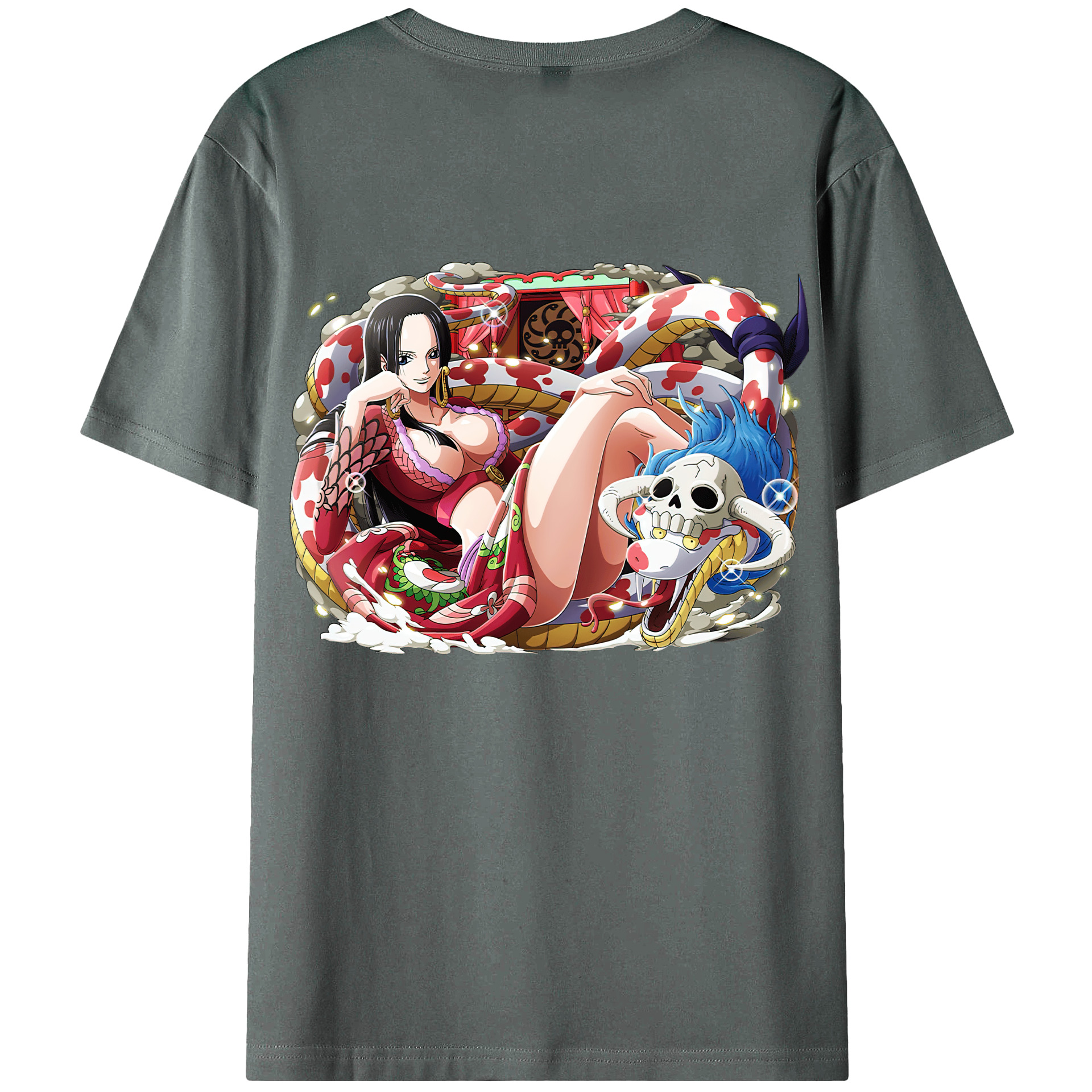 ワンピース ボア・ハンコック ONE PIECE Boa·Hancock 綿100％ メンズ半袖Tシャツ（バックプリント） 通気性